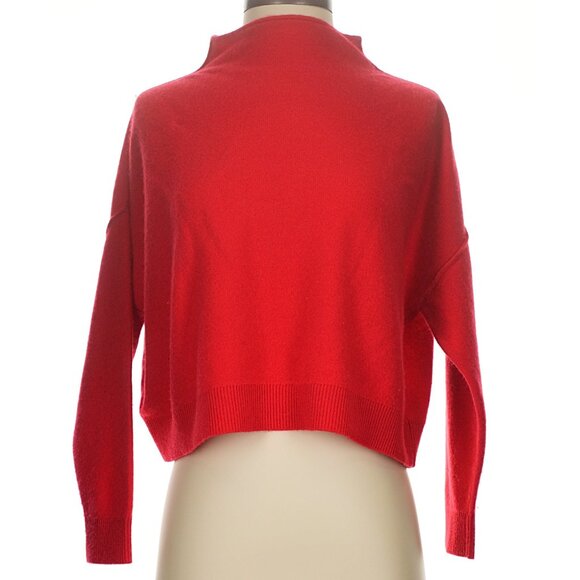 Pilcro Anthropologie The Alani 100% Cashmere Mock-Neck Sweater Candy Red XSP - Picture 3 of 10